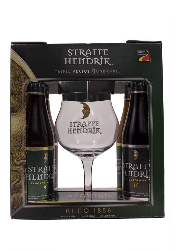 Набор Штраффе Хендрик / Straffe Hendrik (4бут.*0,33л.+бокал)